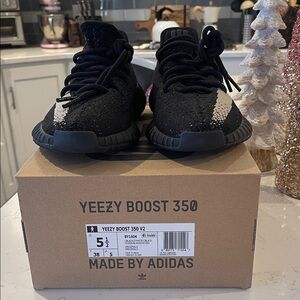 Adidas Yeezy Boost 350 V2 Black with Cream Stripe